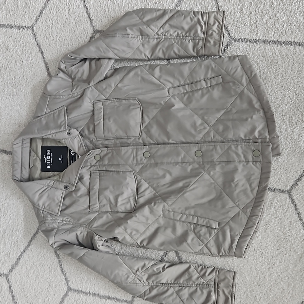 NWT XS Hollister Sage Green Shirt Jacket Quilted
